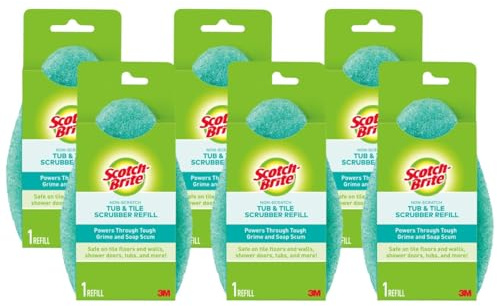 Scotch-Brite Non-Scratch Tub & Tile Scrubber Refill Pads, (Pack of 6)
