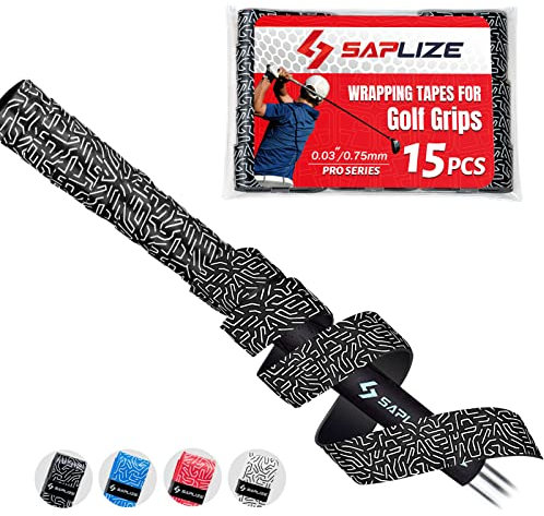 SAPLIZE Golf Grip Wrapping Tapes, 3-Pack Tacky PU Overgrip Tapes, New Regripping Solution for Golf Club Grips, Black