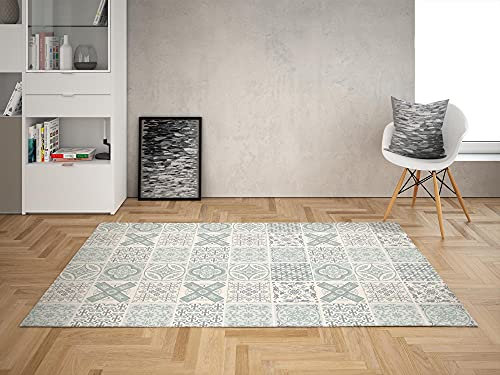 Oedim Vinyl-Teppich, grün, 95 x 200 cm, Zimmer, Teppich, PVC, Vinylboden, Heimdekoration, Schutzboden