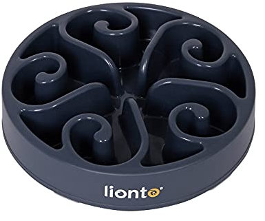lionto Anti Schling Napf für Hunde & Katzen, Ø 20 cm, Höhe 5 cm, Fassungsvermögen von bis zu 450 g, Rutschfester Hundenapf aus lebensmittelechtem Kunststoff, bis zu 100° spülmaschinenfest, grau