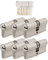 GERCAR Pro 6x Schließzylinder 30/30 gleichschließend Set 6 Profilzylinder inkl. 30 Schlüssel - 60 mm Türschloss Zylinderschloss 6er Zylinder - Länge: 60mm, A:30 B:30 - Messing matt massiv