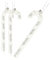 com-four® 3X Christbaumanhänger Zuckerstange XXL - Christbaumschmuck zum Anhängen - Weihnachtskugel in Zuckerstangen-Form - 17 cm (silberfarben/goldfarben/weiß Glas - 3 Stück)