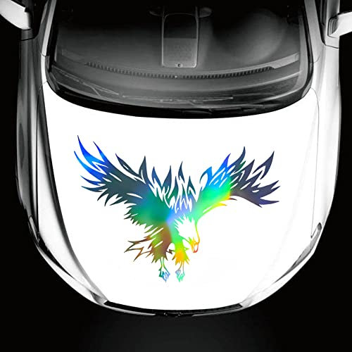 Blueshyhall Bunt Lasor Auto Aufkleber, Silberne Reflektierende Aufkleber, Karosserie Aufkleber Auto Tattoo Aufkleber Motorhaube, Heckscheibe Aufkleber (Adler)