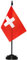 Anley Switzerland Deluxe Tischflaggen-Set – 15,2 x 10,2 cm Miniatur-Schweizer CH-Tischflagge mit 30,5 cm massiver Stange – lebendige Farbe und lichtbeständig – schwarze Basis und Speerspitze