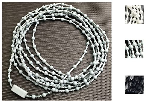 EFIXS Rollokette aus PVC (Bedienkette) - mit Kettenverbinder - Bedienlänge 25 Meter - 4,5 x 12 mm - für Rollos, Jalousien, Lamellenvorhänge, Farbe: grau
