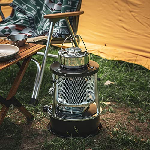 HFDASUENT Petroleumofen Für Innenräume,Tragbarer Mobile Petroleum Heizung Ohne Strom Mobile Heizung Ohne Strom Innen Petroleum Heizung mit 2 Dochten für Camping Zeltheizung Kochen