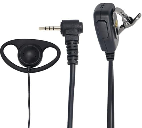 CABLEPELADO Kopfhörer mit PTT-Mikrofon für Sender Walkie Yaesu Vertex, Headset für Walkie-Talkie, bidirektionale Radios, Klinkenstecker 3,5 mm, 4-polig, 1 m