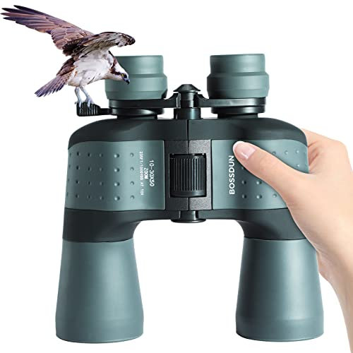 10-30x50 Zoom-Ferngläser, HD-Professionelle wasserdichte Ferngläser für Erwachsene, Dauerhafte und Klare FMC-BAK4-Prismen-Linsen, Vögel, die Jagd Anpassen, Reisenden Outdoor-Sportarten und Konzerte