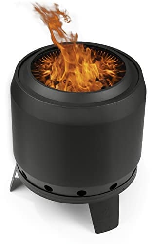 LANDMANN Brasero sans fumée - Petit - Circulation de l'air à 360° - Jeu de flammes spécial - Acier revêtu par pulvérisation - Idéal pour les soirées agréables - Avec tisonnier [52,5 x 51,5 x 57 cm -