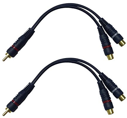 Câble RCA Répartiteur Audio Adaptateur Câble Y Cinch,RCA Double, Cable RCA Jack Mâle,Cable Audio RCA,1 Mâle à 2 Femelle RCA Câble,Raccord RCA Femelle Femelle,Câbles RCA(RCA Y Câble, 2pack, Bleu)
