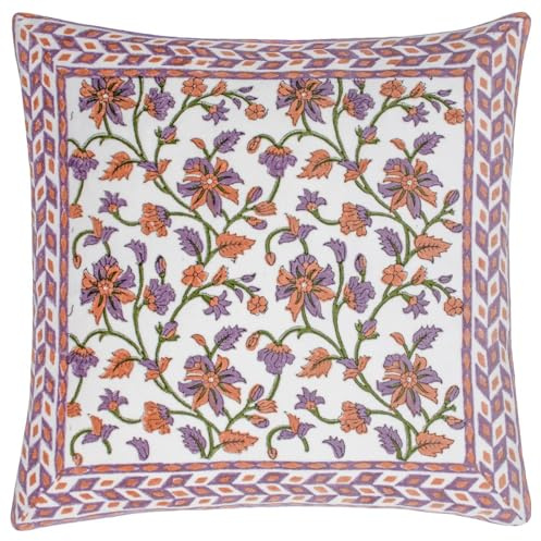 Paoletti Mentera Cushion Cover,Lilac/Coral,50 x 50cm