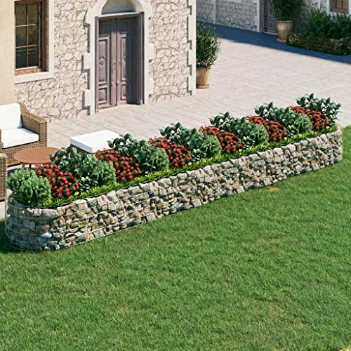 FIRBNUS 600 x 100 x 50 cm Gabions en maille panier métallique en gabion en maille gabion, lit relevé, jardinières surélevées, gabions, haute capacité de charge en acier galvanisé