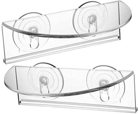 Yardwe Fotoregal 2 Stück Wandmontierte Halterungen Für Fliesen Saugnapf Durchsichtige Regale Fenster Pflanzenregale Fensterbank-Pflanzgefäße Innen-Saugnapf- Praktische Saugnapfregal