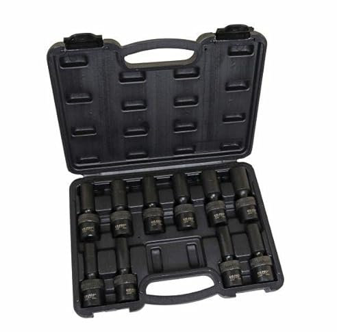 US PRO INDUSTRIAL 10pc 1/2 DR 6pt Swivel Impact Deep Wobble Socket Set 10-19mm 3971