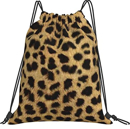 BAAROO Turnbeutel mit Kordelzug, Leopardenmuster, Fitness-Rucksack, Sportrucksack, Turnbeutel für Damen und Herren, #1546