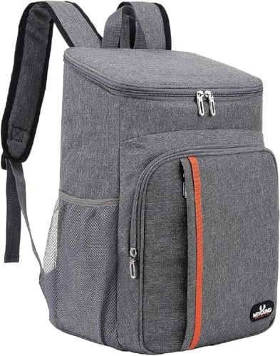 SXYHKJ Zaino Termico Frigo 23L, Borsa Termica Porta Pranzo Borsa Frigo Borsa della Spesa Isoterma, Picnic Zaino Impermeabile Zaini Ultraleggeri Uomo Donna per Campeggio, Barbecue, Trekking (grigio)