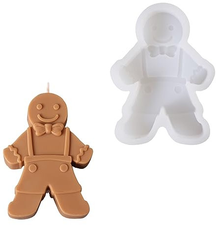 Boowan Nicole Lebkuchen Mann Kerze Form,Kerzenformen Zum Gießen Silikon,Silikonform Kerzen Gießen Für Kerzenhersteller (LZ0594)