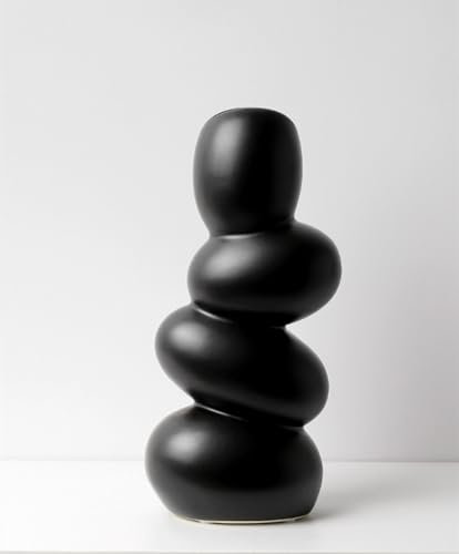 JXCBXJ Keramikvase, Moderne weiße Blumenvase, Blumenvase für Heimdekoration, Wohnzimmer, Zuhause, Büro, Tafelaufsatz, Tisch und Hochzeit.