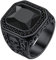 Richsteel Biker Ring Schmuck für Männer Jungen Schwarzer Achat Erhöht mit Zirkon Schwarz Totenkopf X Bone Edelstahl Größe 67.5 Farbe Schwarz