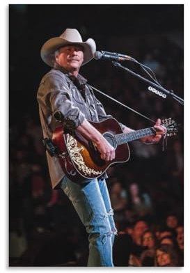 HEISAN Poster Alan Jackson Art Country Sänger Leinwand Wandkunstdrucke Poster Foto Bild Malerei Poster Raumdekor 60 x 90 cm
