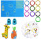 3D Stiftvorlage, 3D Druck Stift Zeichenbuch Werkzeug Silikon Pad 2 Fingerkörbchen 40 Muster 3D Stift Schablone 10pcs PLA Filament Geburtstagsgeschenk