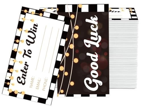 PLIGREAT 120 Stk. Teilnehmen um zu gewinnen Verlosungskarten Teilnahmeformular Karte für Preise Wettbewerb Abstimmung Messe Karneval Spendenaktion Lotterie Gold Verlosungen Tickets Karte mit Platz