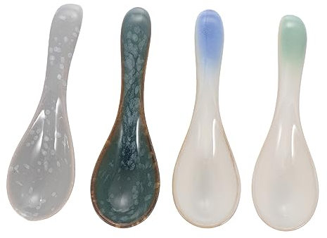 Zerodeko Cucchiai Da Zuppa Per La Casa 4 Pezzi Cucchiai in Ceramica Giapponese Squisiti Per Mangiare E Bere
