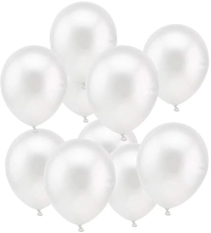100 Stück Weiß Luftballons Perlweiss, 12 Zoll Weisse Latex Ballons,Weiss Helium Balloons Weiße Partyballon für Geburtstage Baby Shower Hochzeit Kommunion Thema Dekorationen