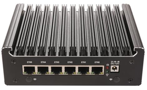HSIPC Alder Lake N100 Quad Core Firewall Micro Appliance, Mini PC, Router PC with 32G RAM 512G SSD, 6*i226-V RJ45 Port AES-NI Compatible with pfsense opnsense