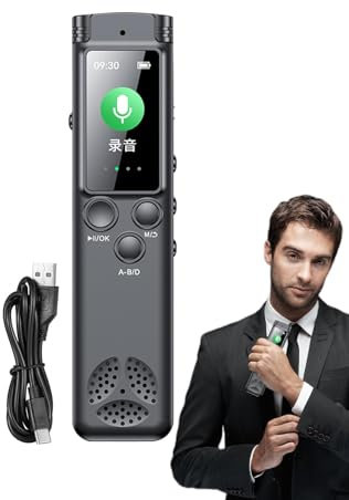 Dispositivo di registrazione audio, registratore audio,Registratori vocali a registrazione rapida con password | Registratore HD con doppi microfoni, dittafono a grande schermo per conferenze, riunion