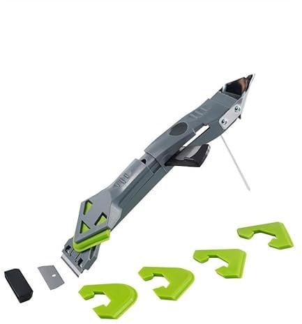 MARSOSAUR Caulking Tool, 5 in 1 Silicone Caulking Tools Grout Caulk Remover Tool Kit, Sealant Finishing Tool with Grout Removal Scraper for Bathroom, Kitchen, Roof, Window, Sink Joint, Frames Seal