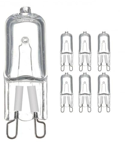 LIGHBIB Lampe De Four G9 20W 25W 40W 60W, Ampoule Halogène Durable Résistante Aux Hautes Températures G9 220V 230V Pour Réfrigérateurs Et Fours,60W,6 Pièces
