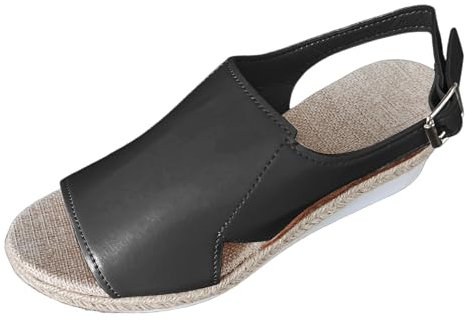 Sandalen Damen Sommer Damen Sandalen Mit Absatz Und Leinensohle In Volltonfarbe Schuhe Damen Chucks
