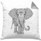 Trendation Elefant Kissen mit Füllung 40x40 Geschenk Für Elefanten-Liebhaber Geschenkidee Grafik Mandala (Grau)