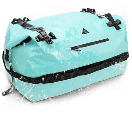 Haimont wasserdichter Rucksack, vielseitig wasserdicht Tasche, Dry Bag komfortabel, RollTop, Strand, Boot, Kanu, Paddel, Kajak, Camping, Angeln, Motorrad, 60L/Ozean Grün