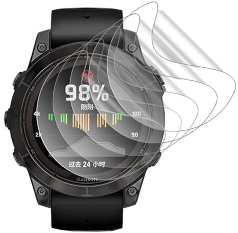 Película hidrogel 6pcs Para Samsung Garmin fēnix 7 Pro Solar 47mm Smartwatch película de gel tpu suave Protector de pantalla Tacto Autocuración Fácil de instalar