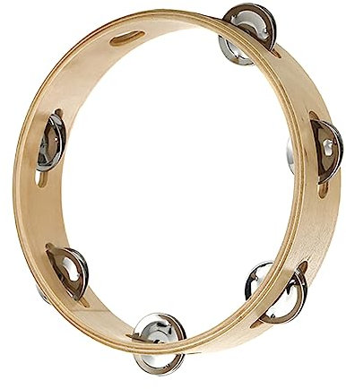 FUNOMOCYA Rassel-Tamburin-Kreis Musik Handtrommel Hand Tamburin klingelnde Handglocken Musikalisches Tamburin kinderinstrumente kinder musikinstrumente Schlaginstrument Metall-Tamburine Holz