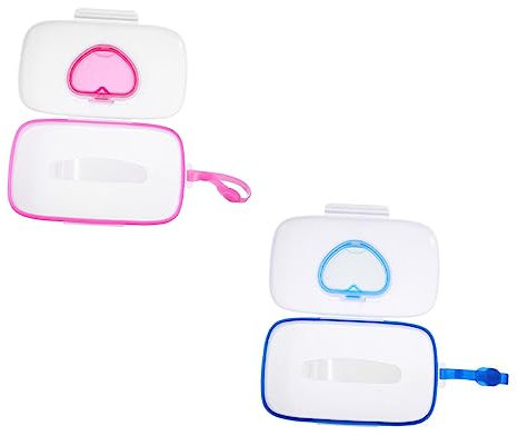 UPKOCH 2stücke Tragbare Feuchttücherbox Aus Pp-Material Für Knopf Und Silikondichtung Für Kinderwagen Kinderbett Esszimmerstuhl