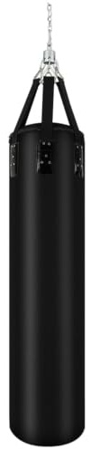Punch Bag, 4ft (1.2m) Unfilled, Black, for Boxing, Muay Thai, MMA, Fitness Training
