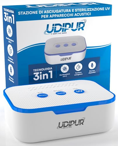 UV Drying and Disinfection Station for Hearing Aids Udipur with USB Charger Type-C Temperature Up to 50°C - 110x90x40mm