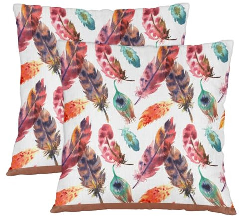 45X45Cm Dekokissen Feder-Batik Kissenhüllen 2Er-Pack Kissenbezug Retro Kissenbezüge Für Zimmer Innenbereich Schlafzimmer