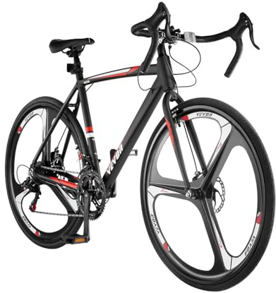 VEVOR Road Bike, 700C Wheels Racing Bike, Shimano 14 Speeds Drivetrain City Commuter Road Bicycle, Urban Adult Sport Bike with Lightweight Aluminum Alloy Frame, Drop Bar, Disc Brake, for Men Women