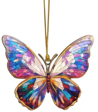 Zayookey Bunt Schmetterlings Sonnenfänger Fensterdekoration Tier Sun Catcher Fenster Hängen Fensterbehang Suncatcher Ornament Dekoration für Fenstern Terrasse Wand Haus Garten