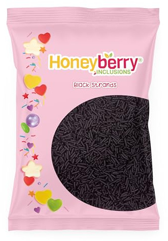 Vermicelles Pâtisserie Naturels et Comestibles 55g – Décorations Colorées pour Gâteaux, Cupcakes, Biscuits, Glaces et Desserts – Sprinkles Sucrés Fabriqués dans l’UE (Vermicelles Noirs)