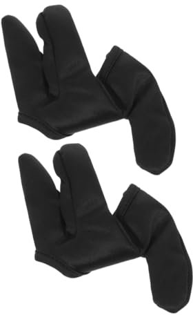 PACKOVE Hitzeschutzhandschuhe Schwarz für Schutz Stück 2 Haarstyling Dreifinger aus Baumwolle für Lockenstab im Salon und Hause