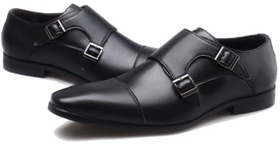 DXSYGMBN Herren Oxford Schuhe Mit Schnalle, Formelle Business-Derby-Schuhe