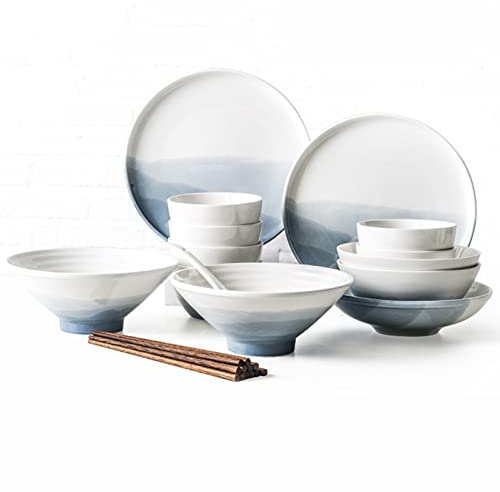 METTEOR Juego de vajilla de Cocina de 20 Piezas, vajilla de Porcelana para 6 Personas, Platos de cerámica, Apto para lavavajillas.