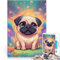 Süßer Mops Puzzle 1000 Teile für Teenager Gehirnintelligenz-Herausforderung süchtig machendes Spielzeug Heimdekoration 38x26cm