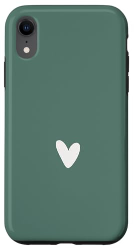 Feminine Heart Simple Heart Minimalistic - Sage Green Case for iPhone XR