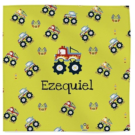Wanapix | Servilleta de Tela Personalizada con Nombre | Colegio | Cars | Apto Lavadora | Servilleta Infantil | 45x45 cm | Para Colegio, Guardería, Infantil, Primaria